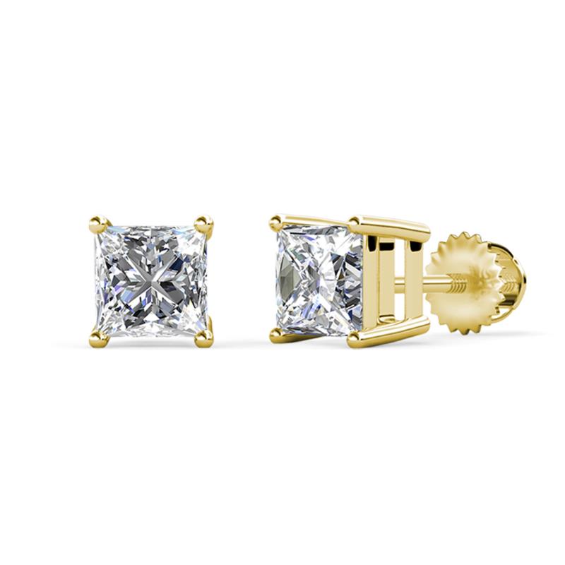 Zoey IGI Certified Princess Cut Lab Grown Diamond  3.00 ctw (VS/EG) Four Prongs Solitaire Stud Earrings 