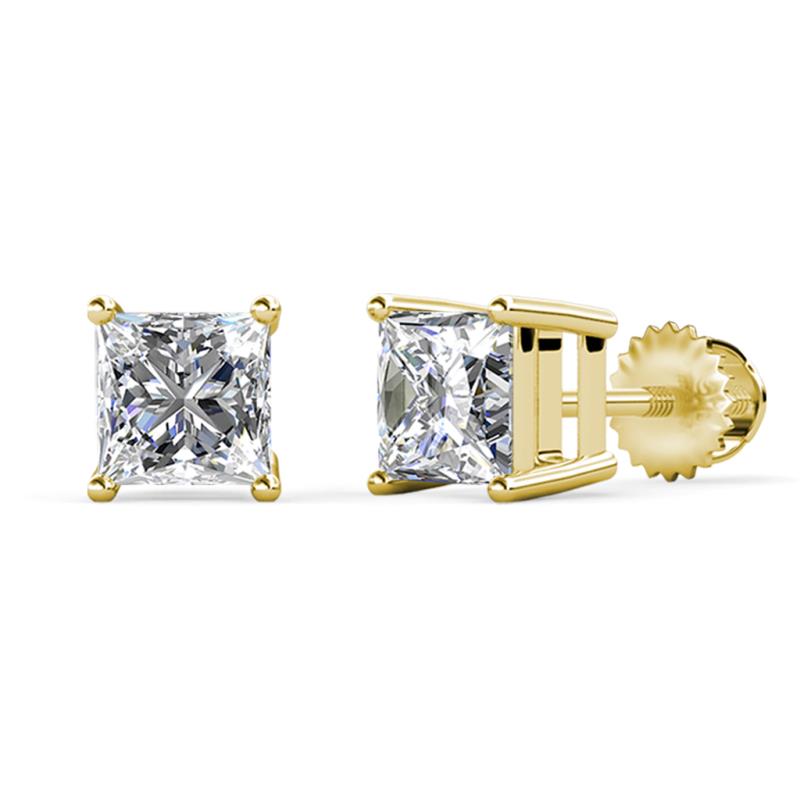 Zoey IGI Certified Princess Cut Lab Grown Diamond  4.00 ctw (VS/EG) Four Prongs Solitaire Stud Earrings 