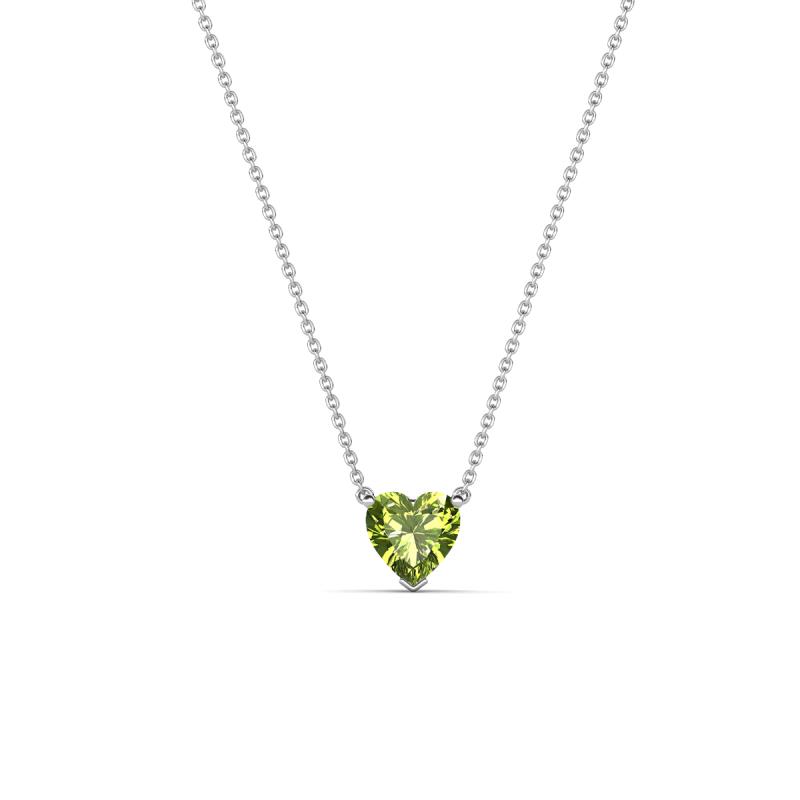 Zaria 0.25 ct Peridot Heart Shape (4.00 mm) Solitaire Pendant Necklace 