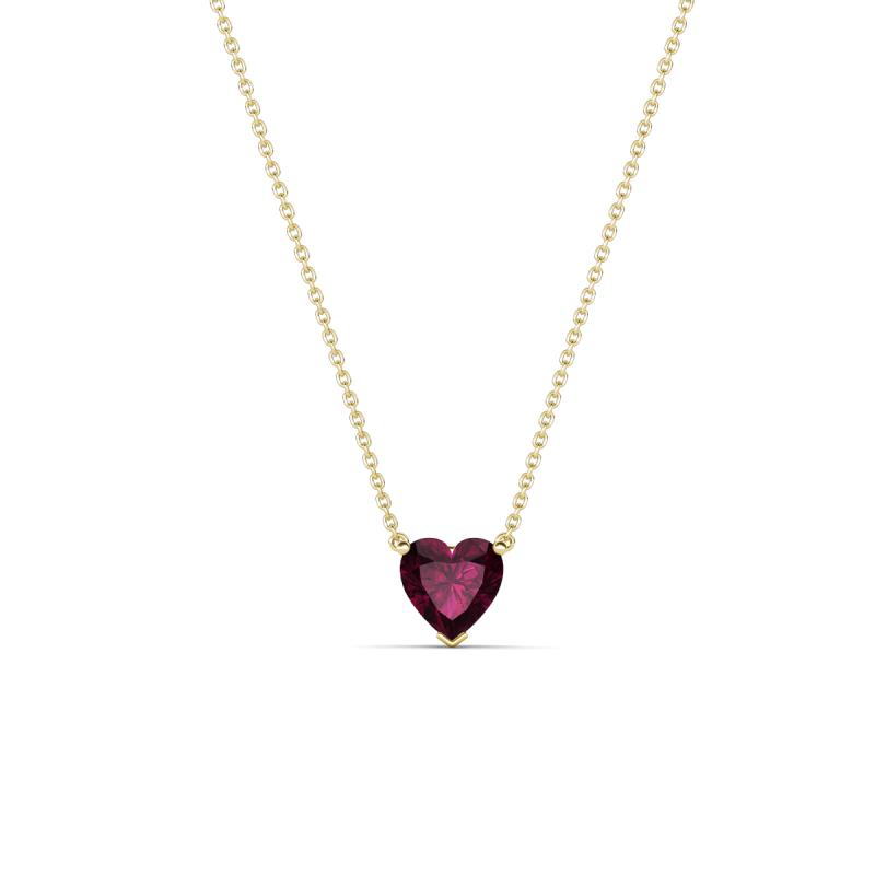 Zaria 0.33 ct Rhodolite Garnet Heart Shape (4.00 mm) Solitaire Pendant Necklace 
