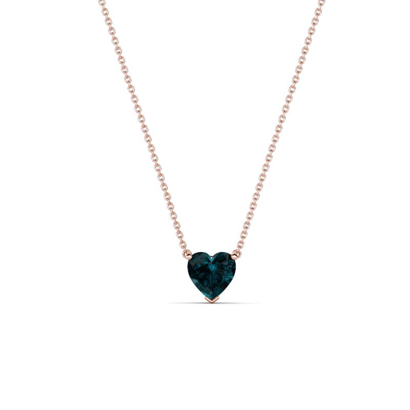 Zaria 0.32 ct London Blue Topaz Heart Shape (4.00 mm) Solitaire Pendant Necklace 