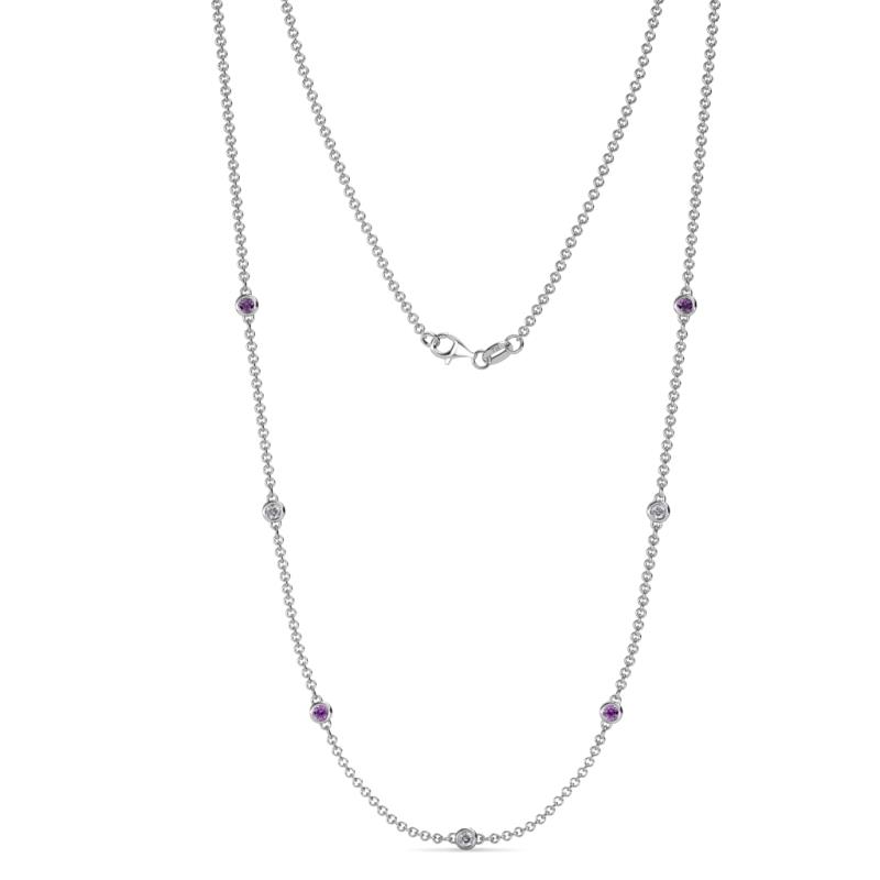 Salina (7 Stn/2.3mm) Amethyst and Diamond on Cable Necklace 