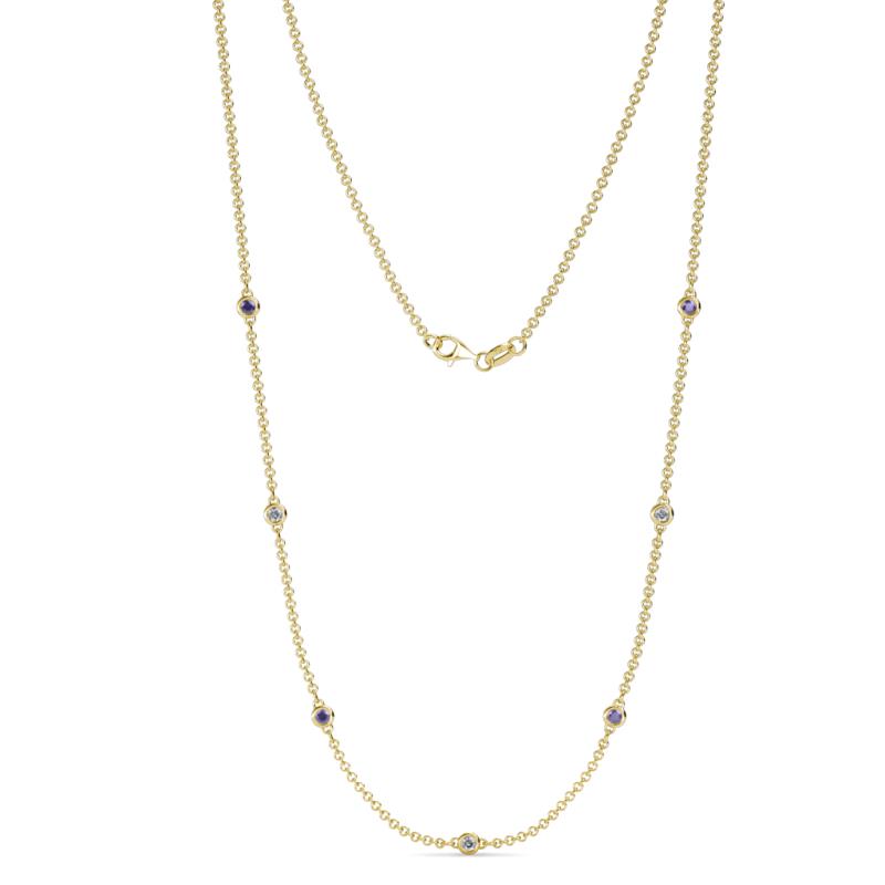 Salina (7 Stn/2.3mm) Iolite and Diamond on Cable Necklace 