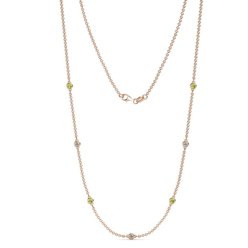 Salina (7 Stn/2.3mm) Peridot and Diamond on Cable Necklace 