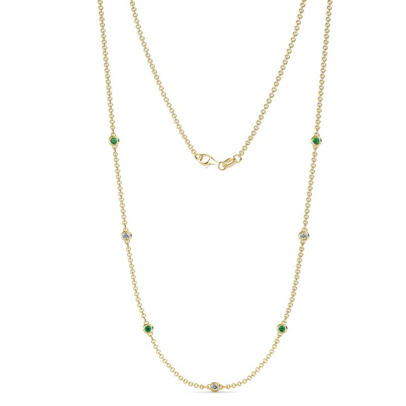 Salina (7 Stn/2.3mm) Emerald and Diamond on Cable Necklace 
