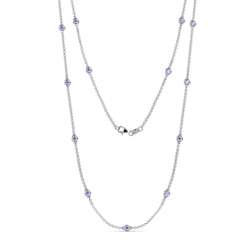 Lien (13 Stn/2.6mm) Tanzanite on Cable Necklace 