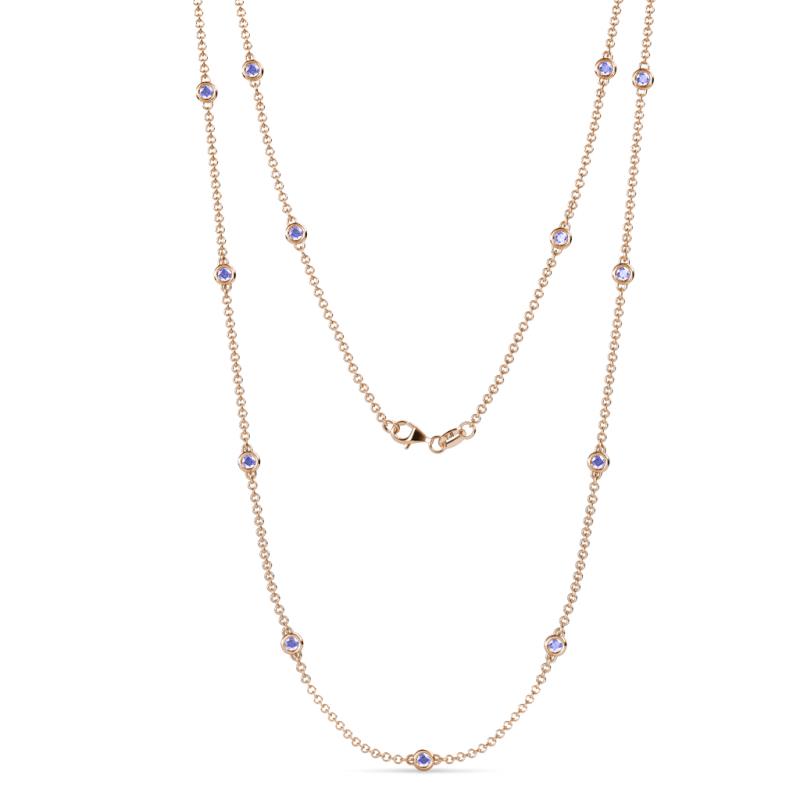 Lien (13 Stn/2.6mm) Tanzanite on Cable Necklace 