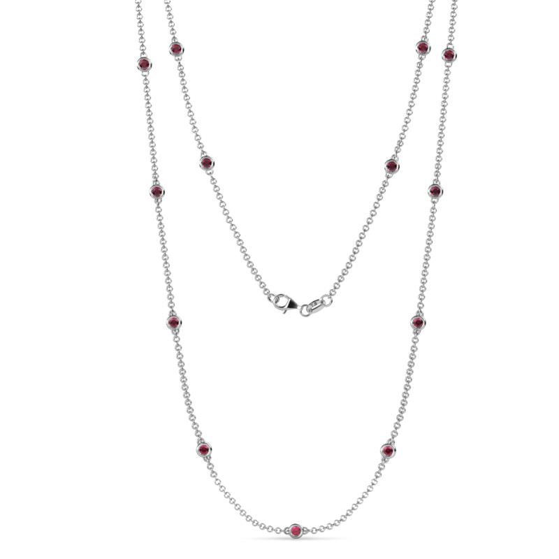 Lien (13 Stn/2.6mm) Ruby on Cable Necklace 