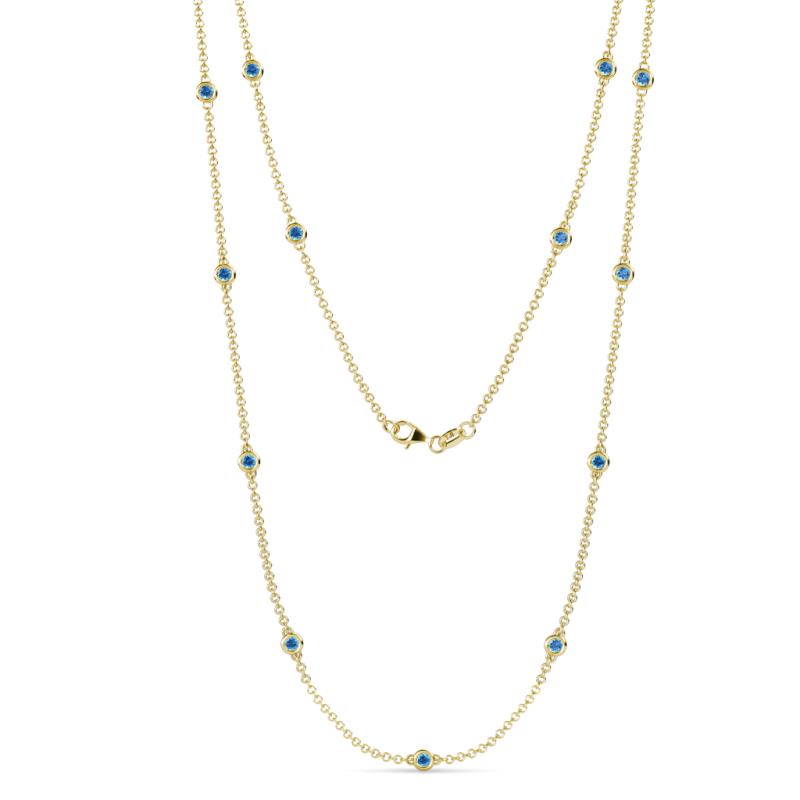 Lien (13 Stn/2.6mm) Blue Topaz on Cable Necklace 