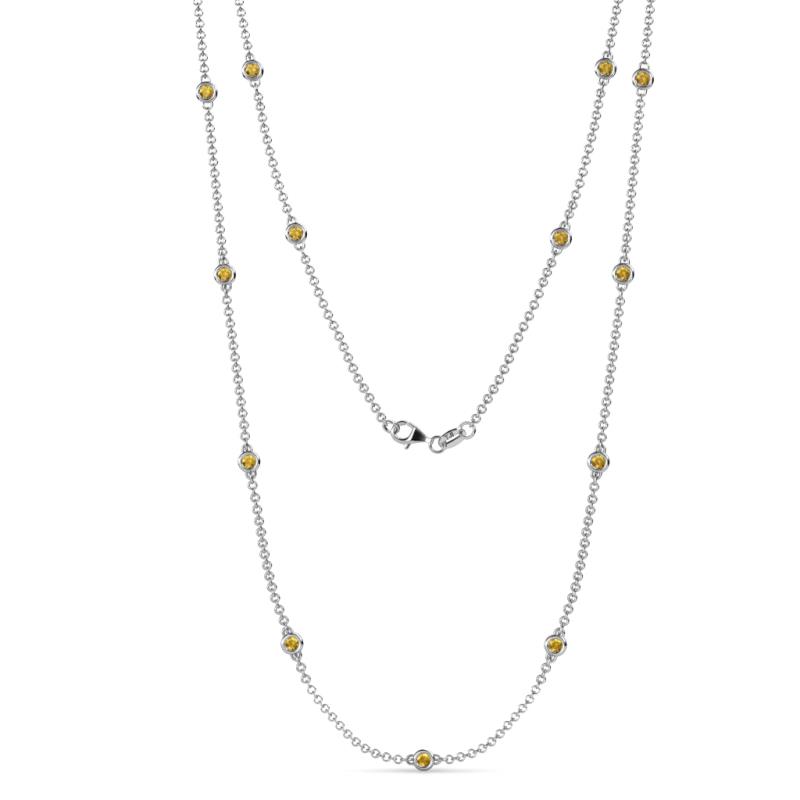Lien (13 Stn/2.6mm) Citrine on Cable Necklace 