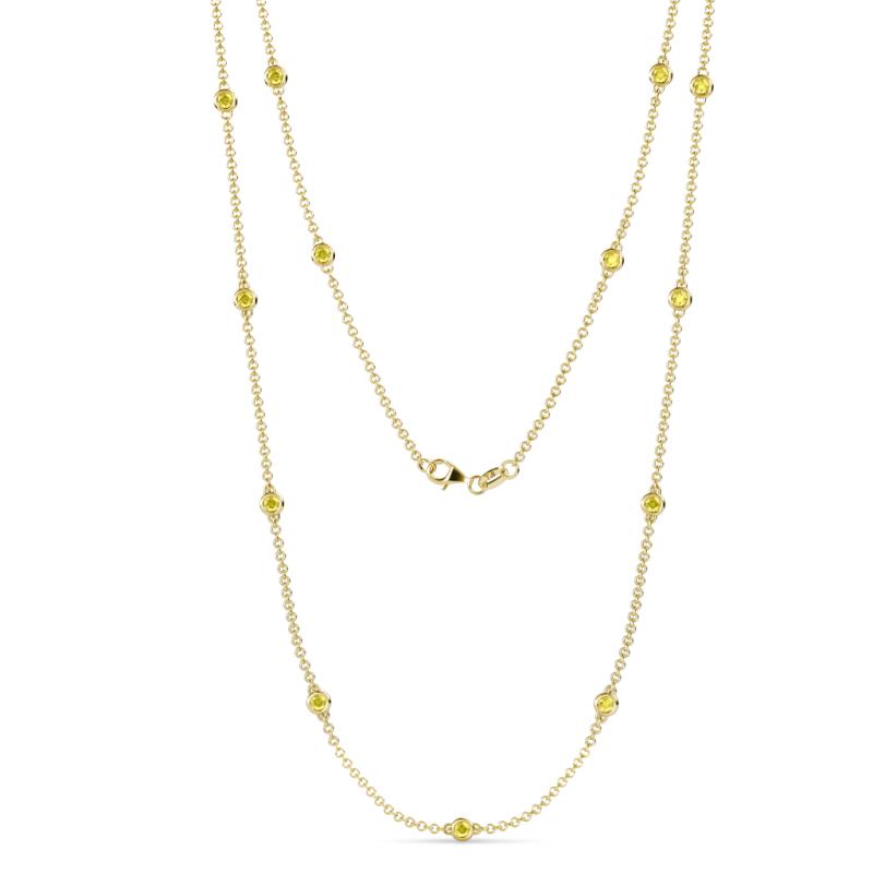 Lien (13 Stn/2.6mm) Yellow Sapphire on Cable Necklace 