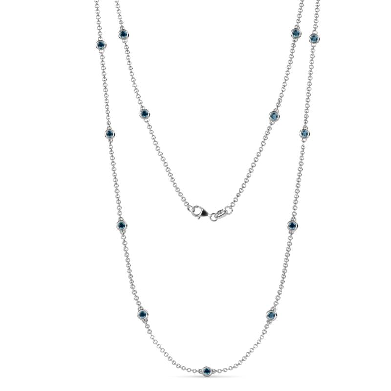 Lien (13 Stn/2.6mm) Blue Diamond on Cable Necklace 