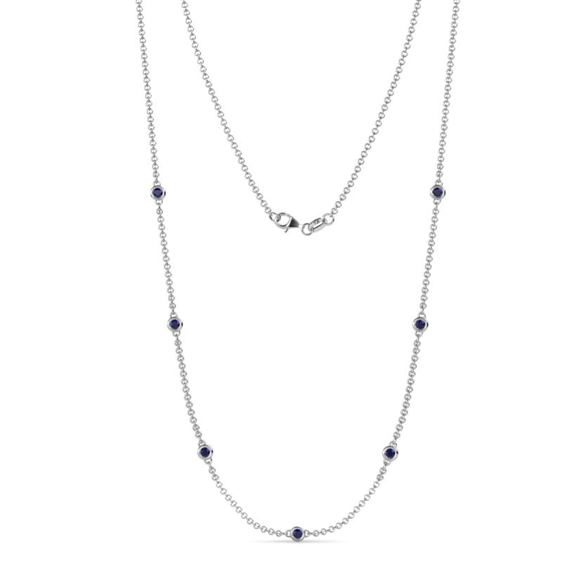 Salina (7 Stn/2.6mm) Blue Sapphire on Cable Necklace 