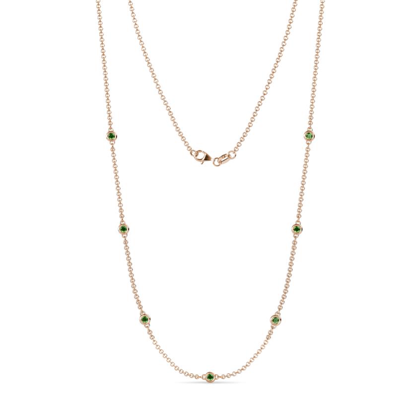 Salina (7 Stn/2.6mm) Green Garnet on Cable Necklace 