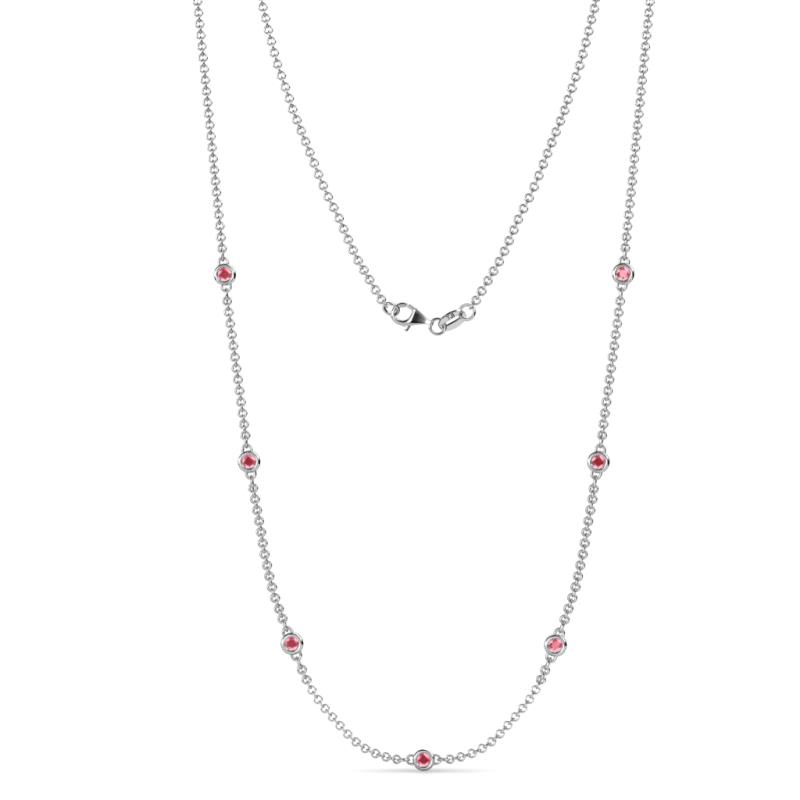 Salina (7 Stn/2.6mm) Pink Tourmaline on Cable Necklace 