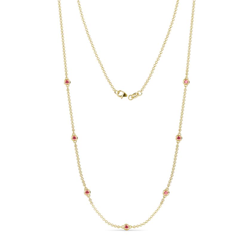 Salina (7 Stn/2.6mm) Pink Tourmaline on Cable Necklace 