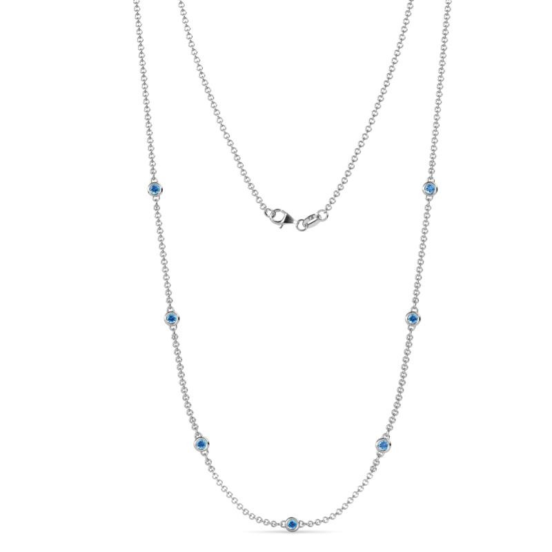Salina (7 Stn/2.6mm) Blue Topaz on Cable Necklace 