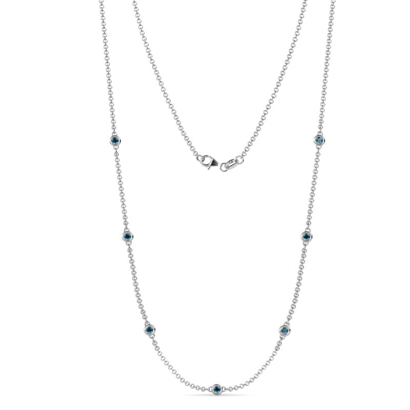 Salina (7 Stn/2.6mm) London Blue Topaz on Cable Necklace 