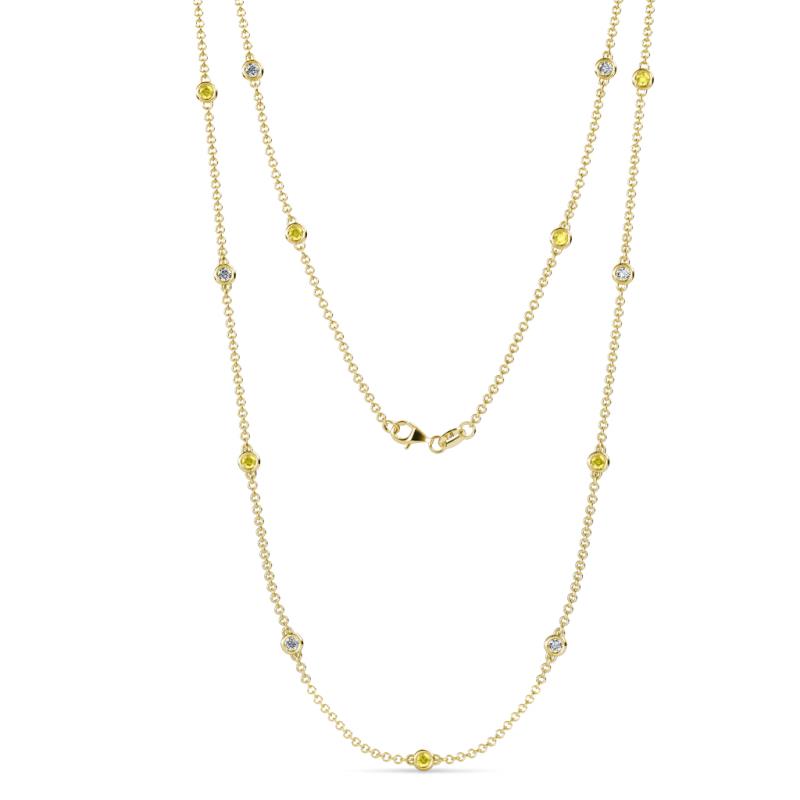 Lien (13 Stn/2.6mm) Yellow Sapphire and Diamond on Cable Necklace 