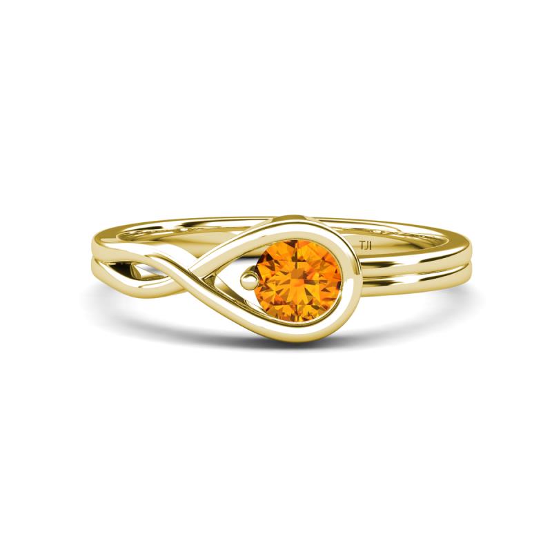 Adah 0.40 ctw (5.00 mm) Round Citrine Twist Love Knot Solitaire Engagement Ring 