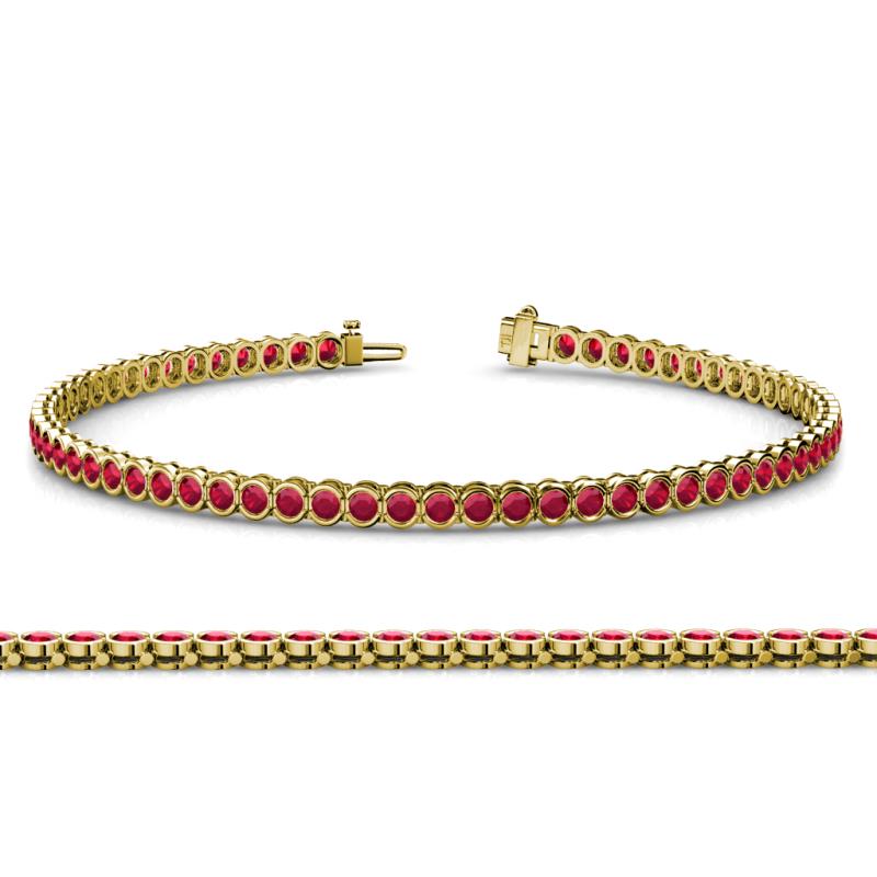 Ruby and diamond hot sale bracelet yellow gold