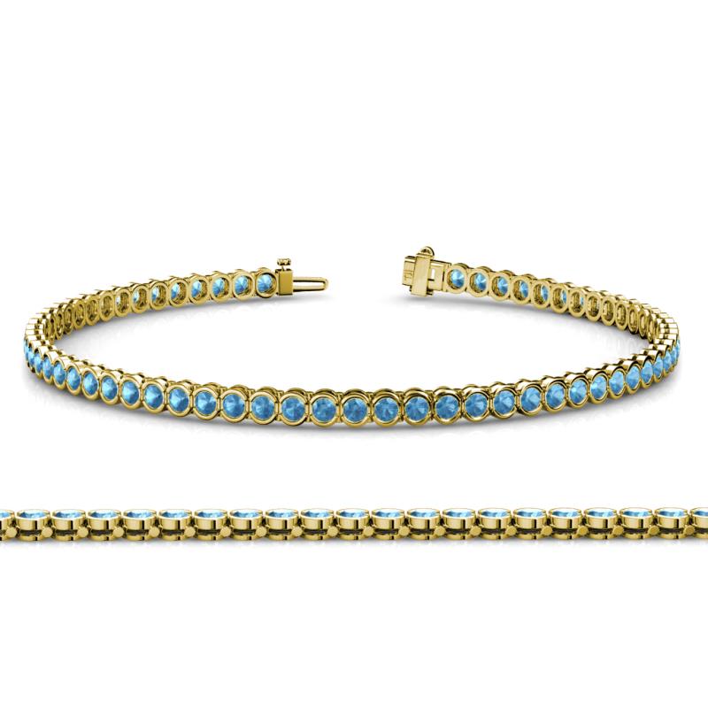 Tiara 2.00 mm Blue Topaz Eternity Tennis Bracelet 