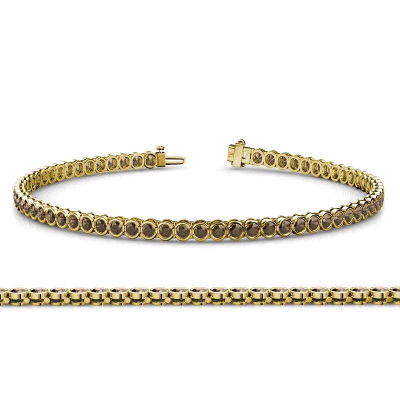 Tiara 2.00 mm Smoky Quartz Eternity Tennis Bracelet 
