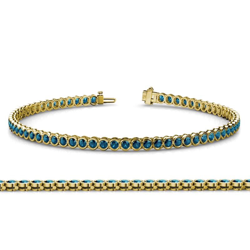 Tiara 2.00 mm Blue Diamond Eternity Tennis Bracelet 
