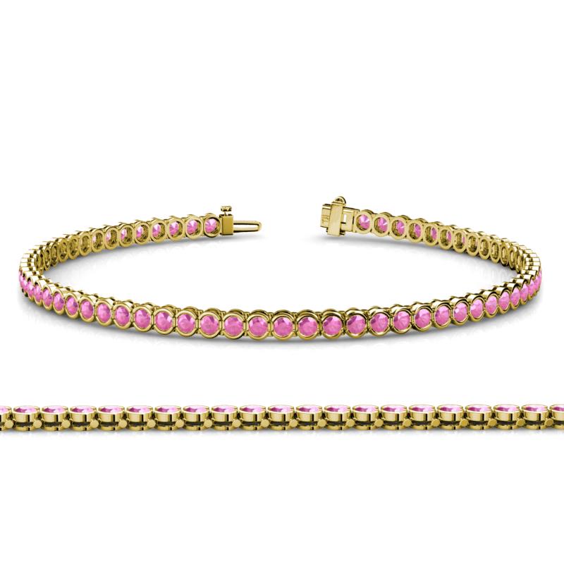Tiara 2.60 mm Pink Sapphire Eternity Tennis Bracelet 