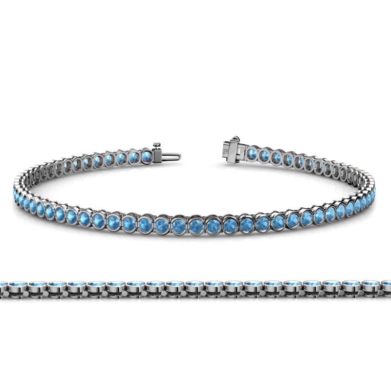Tiara 2.60 mm Blue Topaz Eternity Tennis Bracelet 