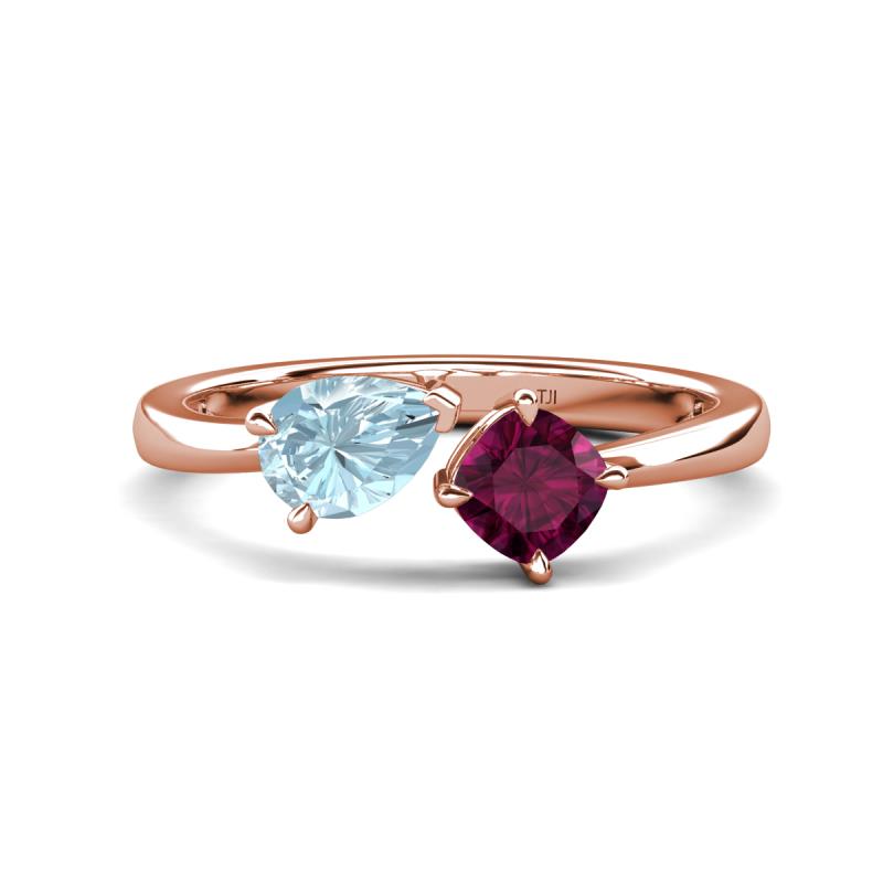 Sami Fine Jewelry Two Stone Garnet & Opal Ring 050634 - Sami Fine Jewelry