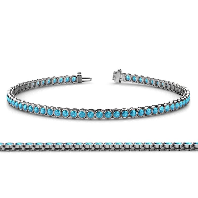 Tiara 2.60 mm London Blue Topaz Eternity Tennis Bracelet 