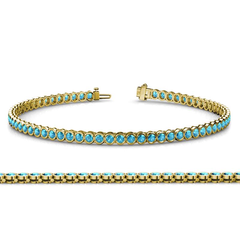 Tiara 2.60 mm London Blue Topaz Eternity Tennis Bracelet 