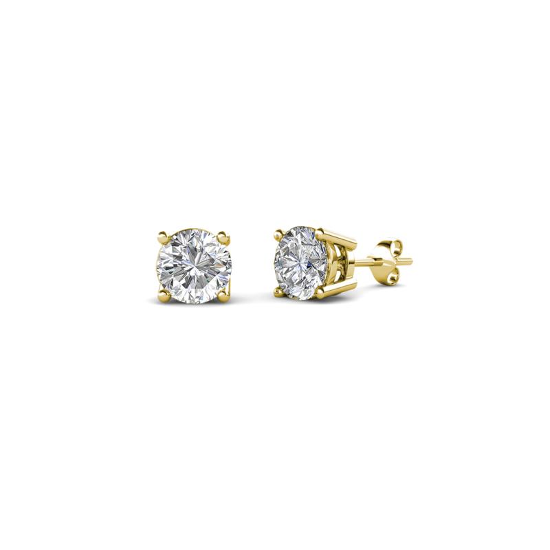Alina 0.22 ctw Round Moissanite (3.30 mm) Four Prongs Solitaire Stud Earrings 