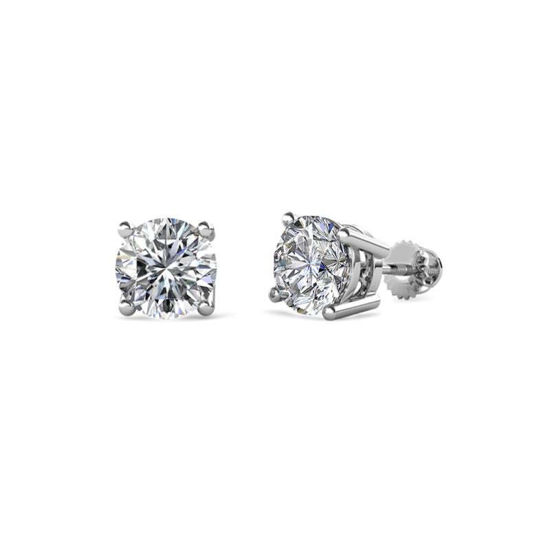 Alina 1.40 ctw Round Moissanite (6.00 mm) Four Prongs Solitaire Stud Earrings 