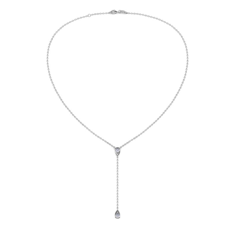 Twila 0.34 ctw White Sapphire (3.50 mm) Women Lariat Necklace 