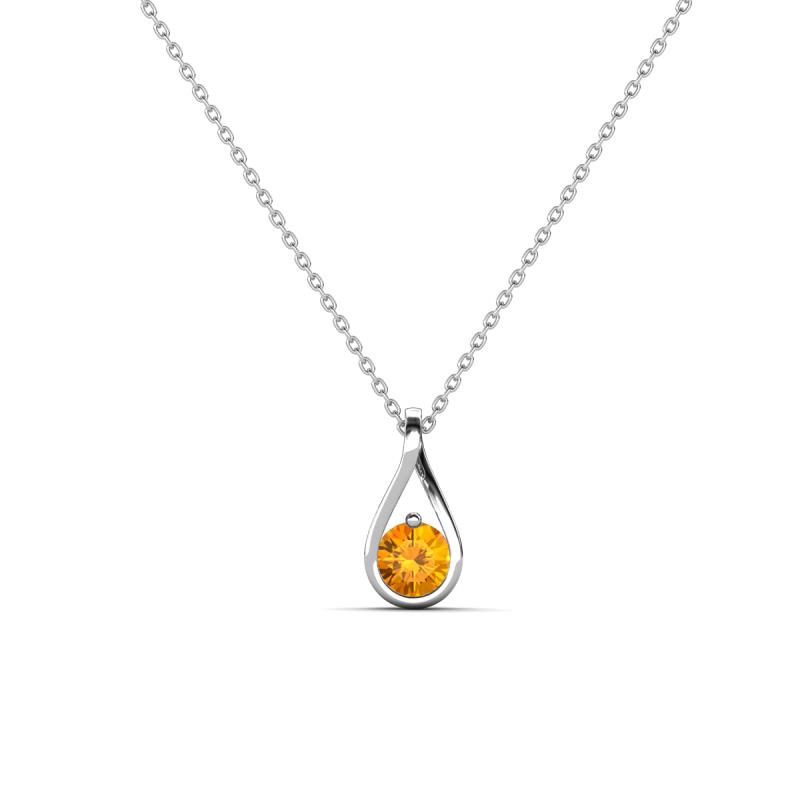 Tessie 0.15 ct Citrine (3.50 mm) Women Teardrop Solitaire Pendant Necklace 