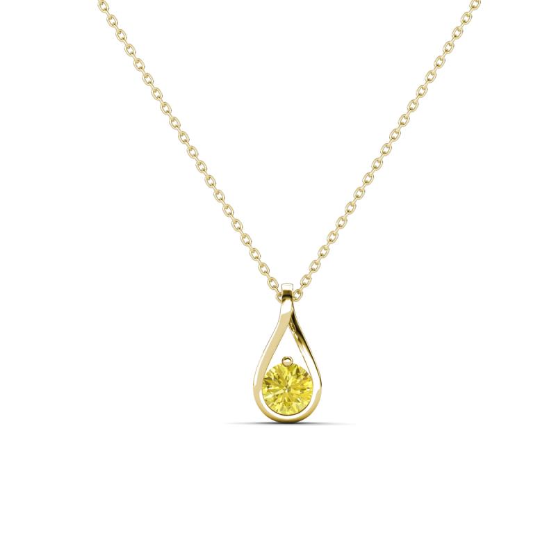 Tessie 0.16 ct Yellow Diamond (3.50 mm) Women Teardrop Solitaire Pendant Necklace 
