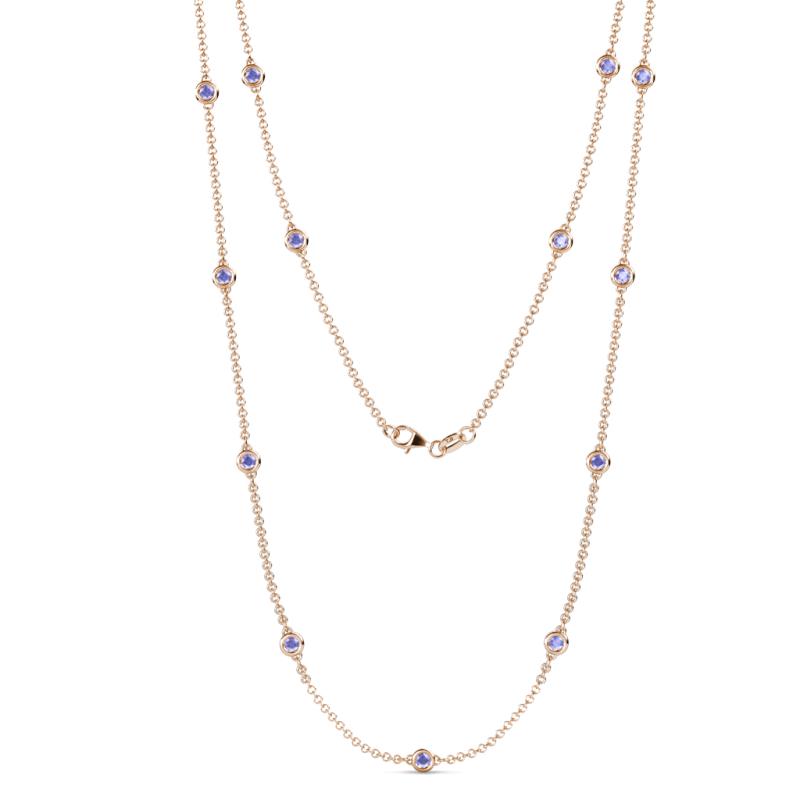 Lien (13 Stn/3mm) Tanzanite on Cable Necklace 