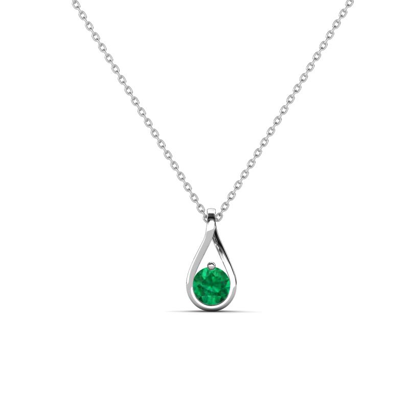 Tessie 0.15 ct Emerald (3.50 mm) Women Teardrop Solitaire Pendant Necklace 