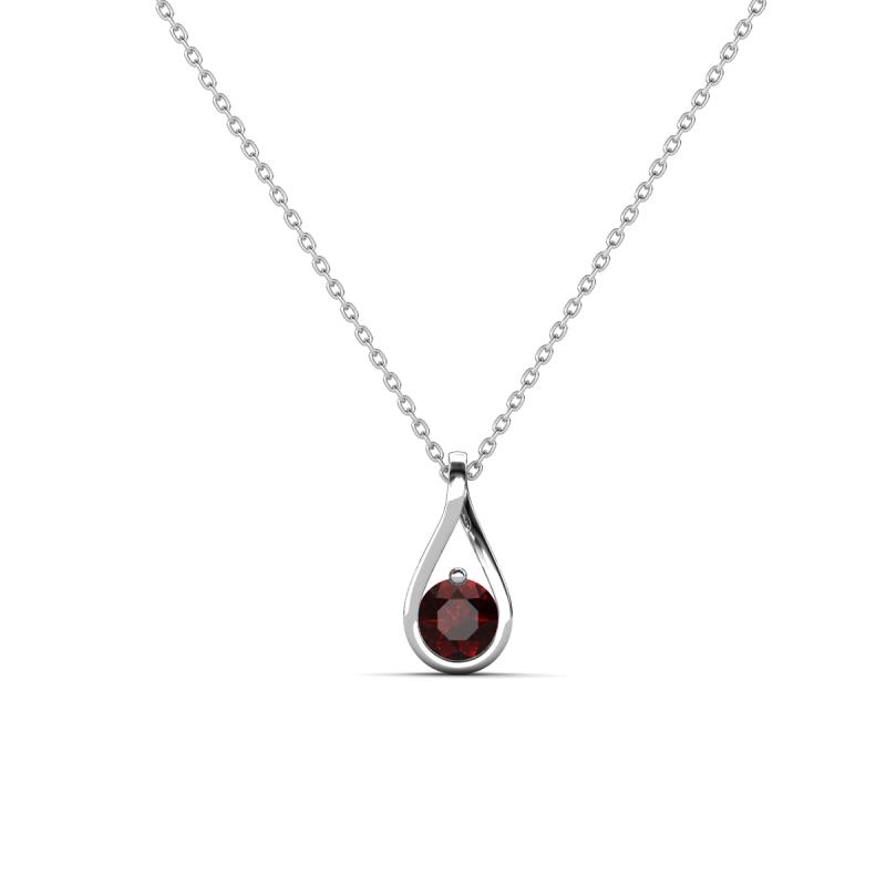 Tessie 0.18 ct Red Garnet (3.50 mm) Women Teardrop Solitaire Pendant Necklace 