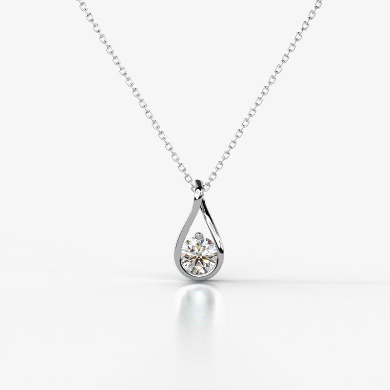 Tessie 0.15 ct Lab Grown Diamond (3.50 mm) Women Teardrop Solitaire Pendant Necklace 