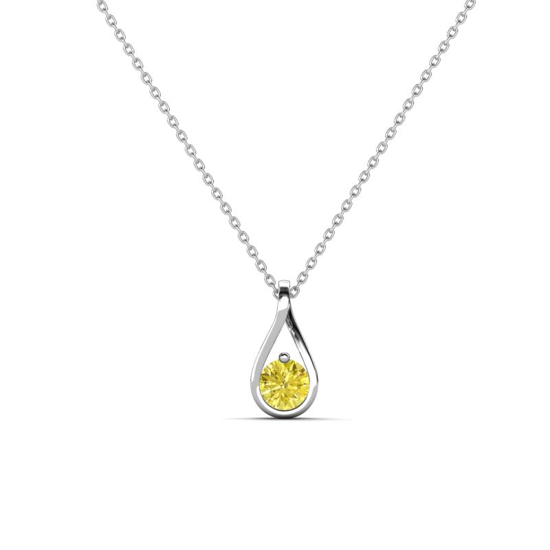 Tessie 0.16 ct Yellow Diamond (3.50 mm) Women Teardrop Solitaire Pendant Necklace 