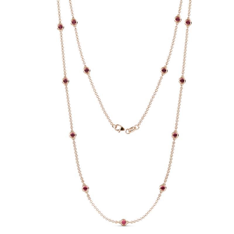 Lien (13 Stn/3mm) Ruby on Cable Necklace 