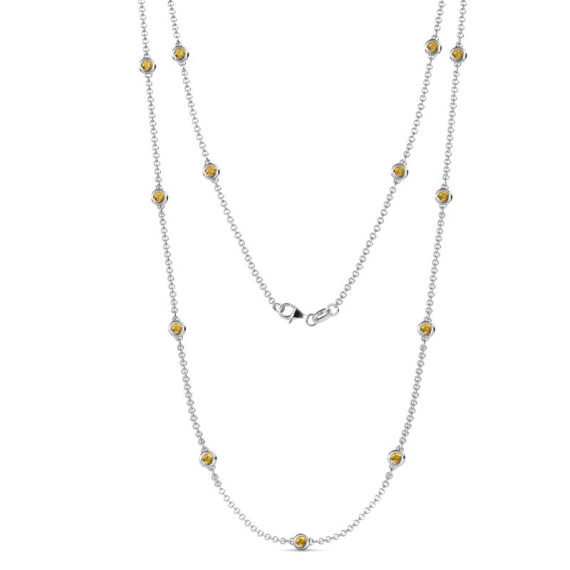 Lien (13 Stn/3mm) Citrine on Cable Necklace 
