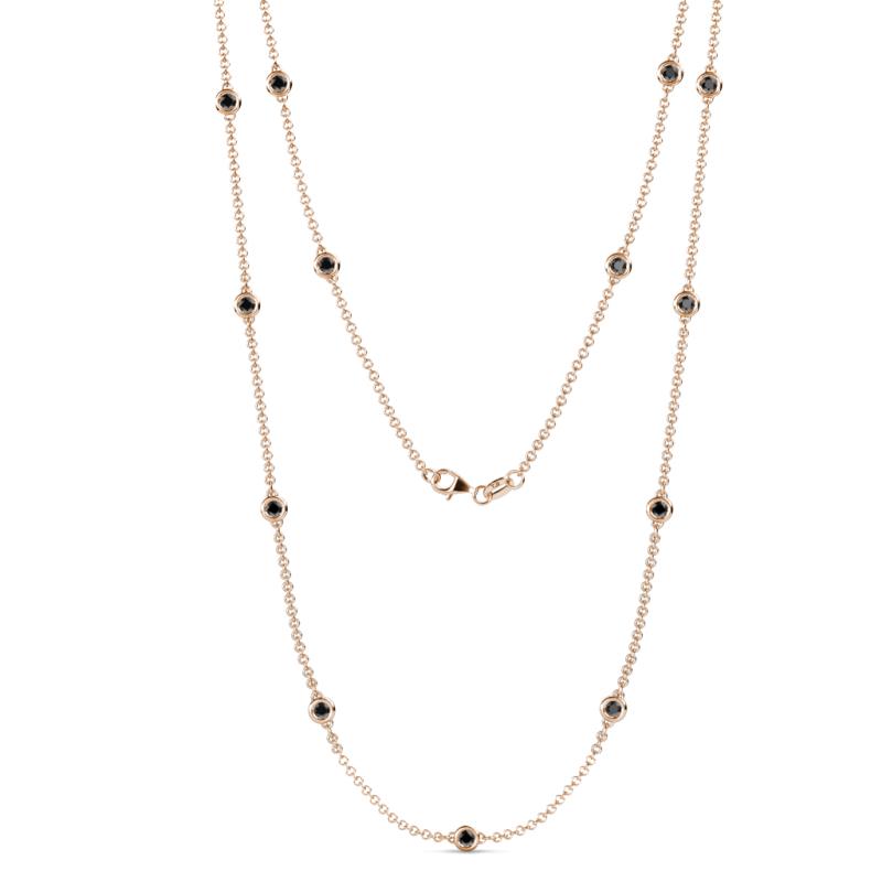 Lien (13 Stn/3mm) Black Diamond on Cable Necklace 