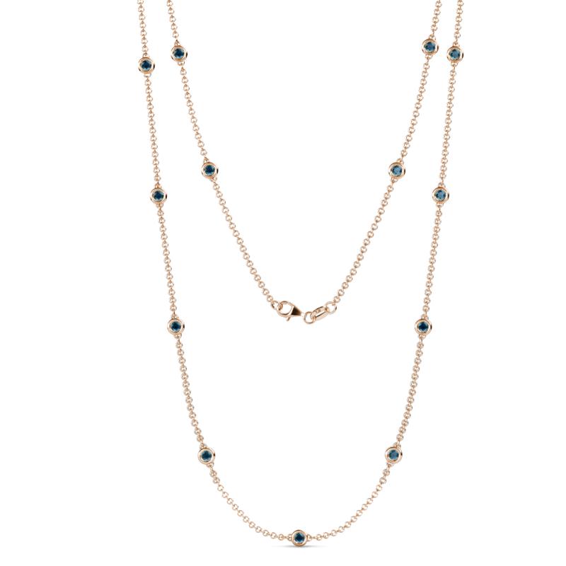 Lien (13 Stn/3mm) Blue Diamond on Cable Necklace 