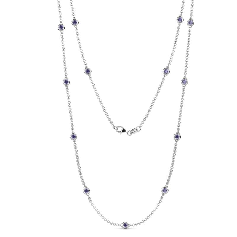 Lien (13 Stn/3mm) Iolite on Cable Necklace 