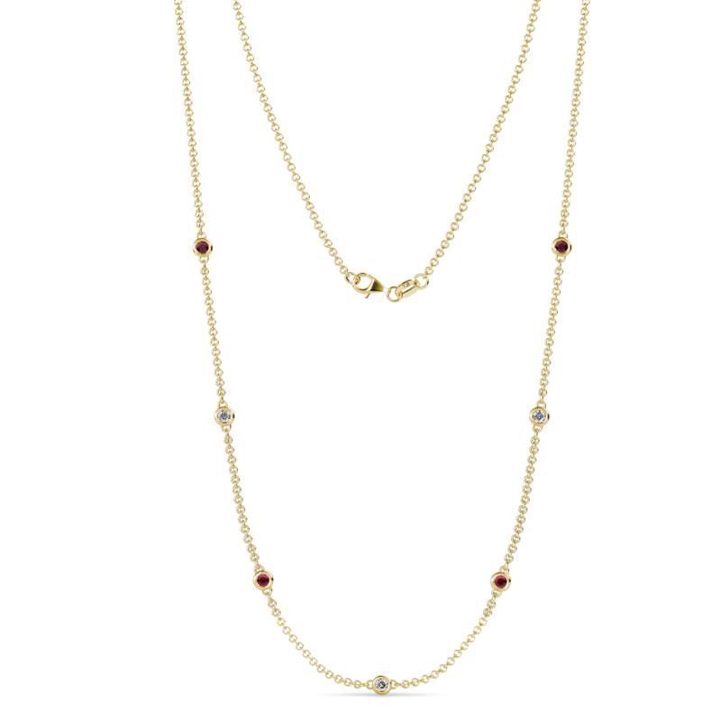 Salina (7 Stn/2.6mm) Ruby and Diamond on Cable Necklace 
