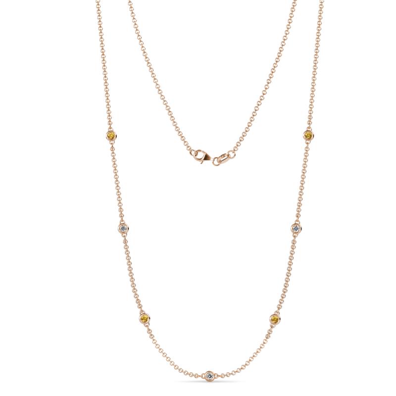 Salina (7 Stn/2.6mm) Citrine and Diamond on Cable Necklace 